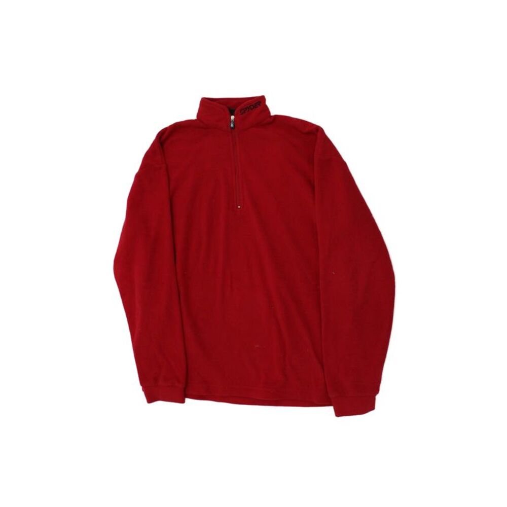 Spyder Boys Long Sleeve Quarter Zip Fleece Jacket Red Size 18-20
